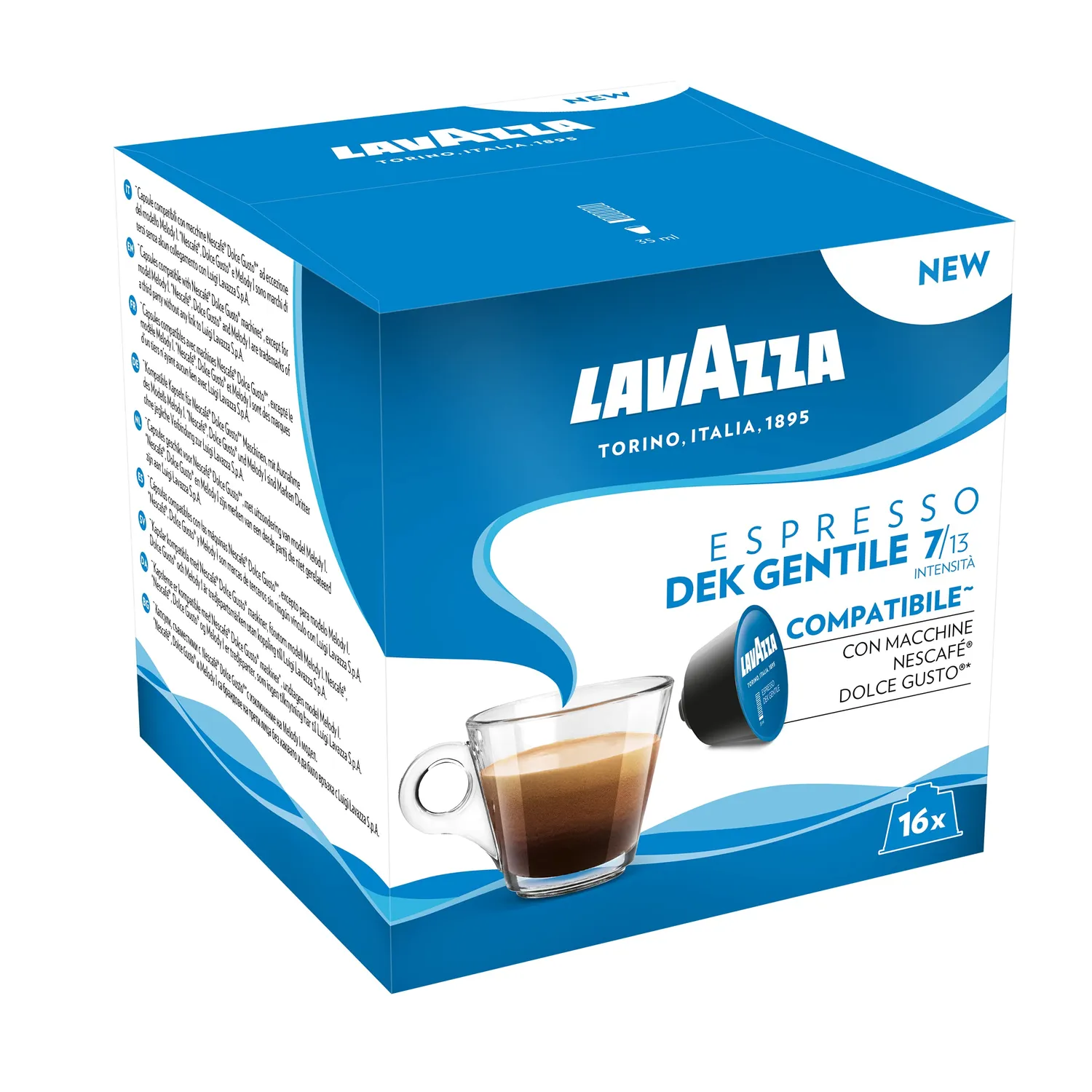 Lavazza Dek Gentile decaffeinato capsule Dolce Gusto 96 pz arabica