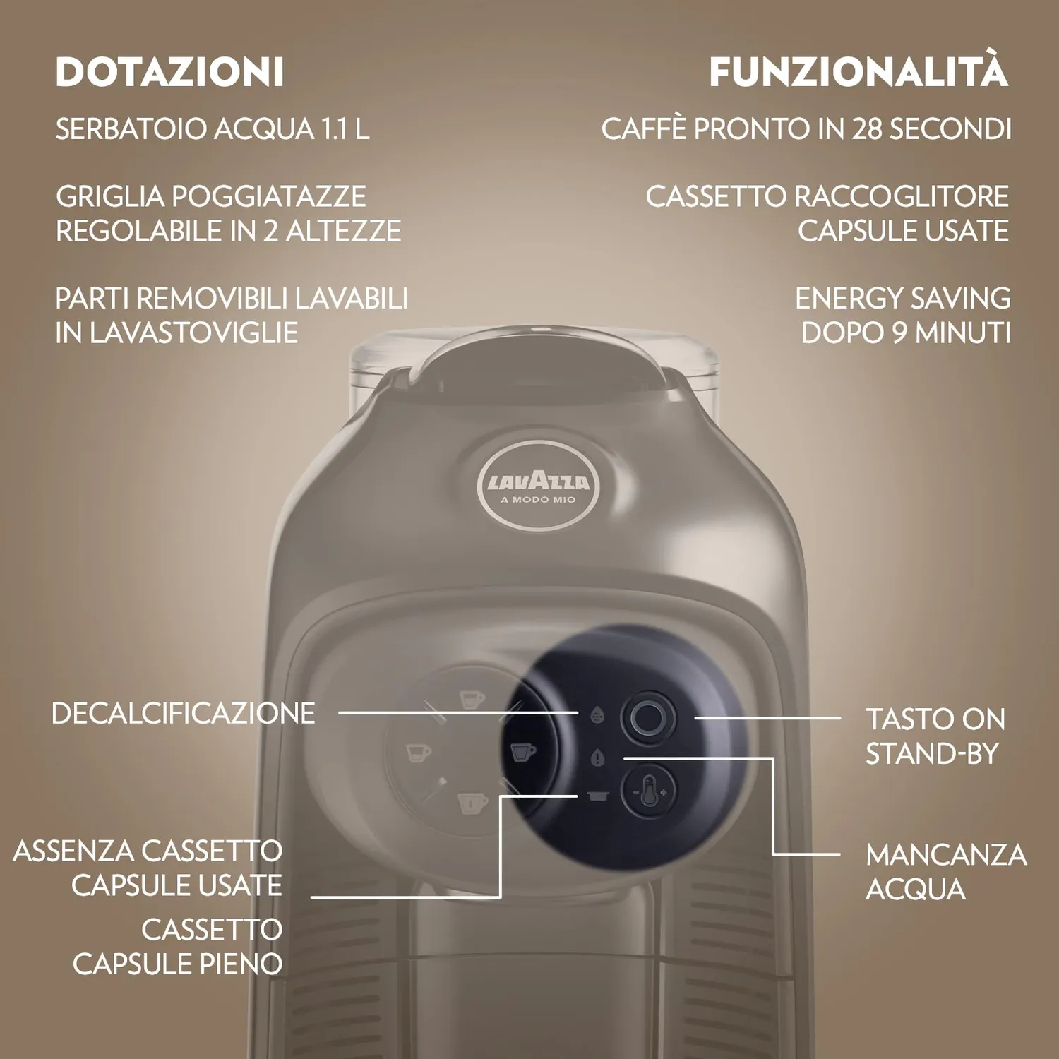 Lavazza A Modo Mio Idola macchina capsule nera touch