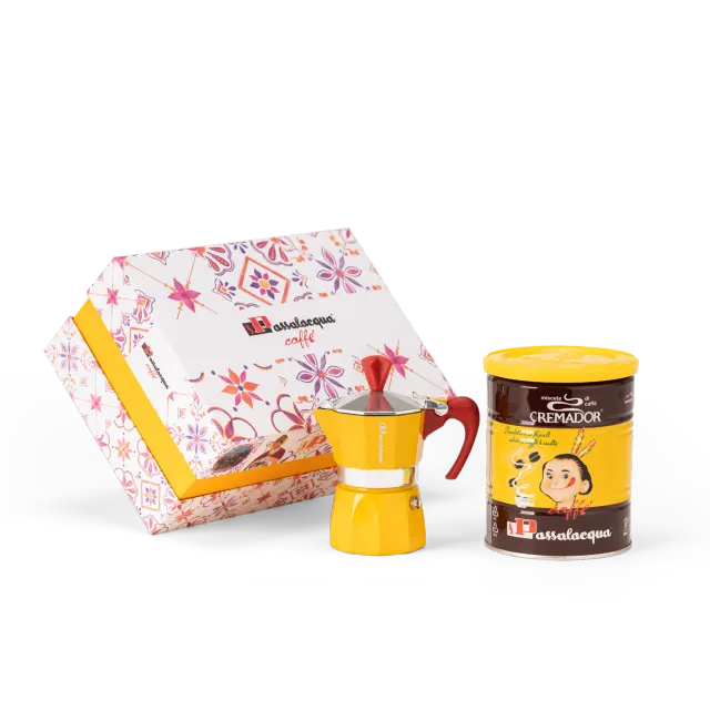 Passalacqua Cremador box regalo moka 1-2 tazze + macinato
