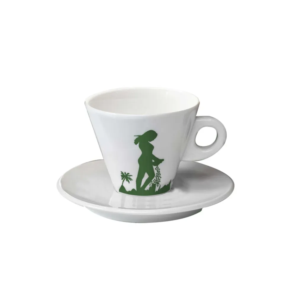 Antigua Tazzadoro Seminatrice tazza cappuccino verde piattino