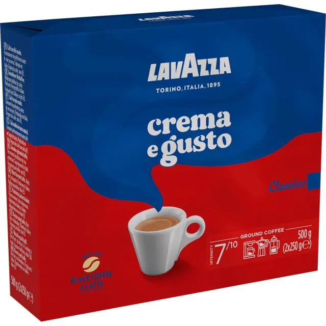 Lavazza Crema e Gusto Classico caffè macinato 500 g tostatura scura