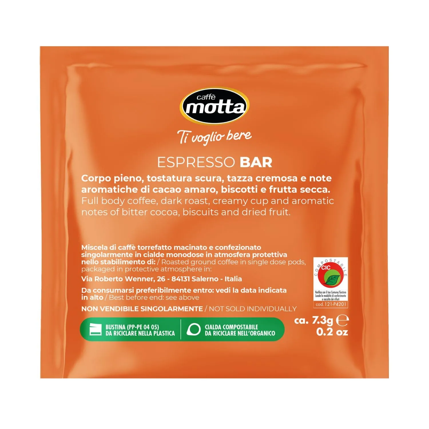 Caffè Motta Espresso Bar cialde ESE 44 mm 75 pz compostabili