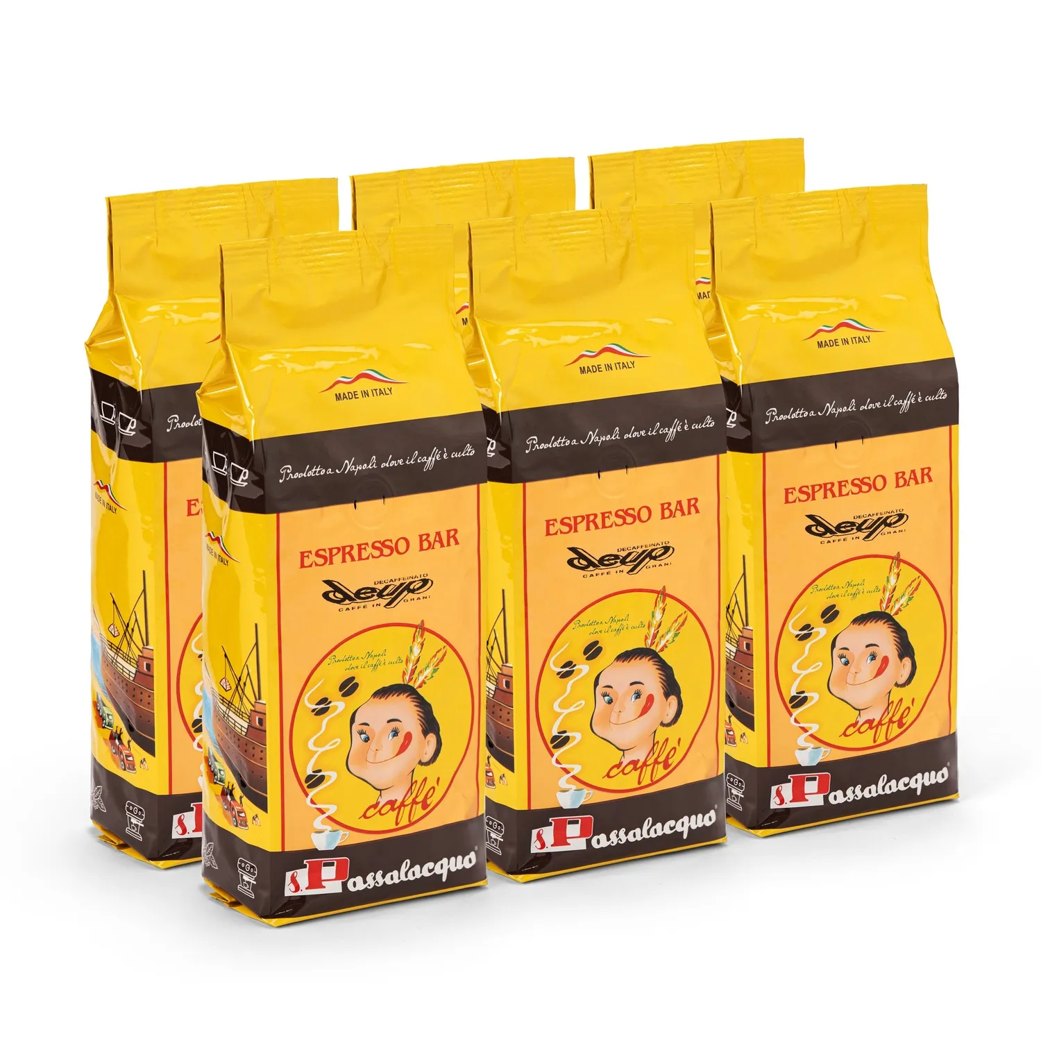 S Passalacqua Deup caffè in grani 500g decaffeinato