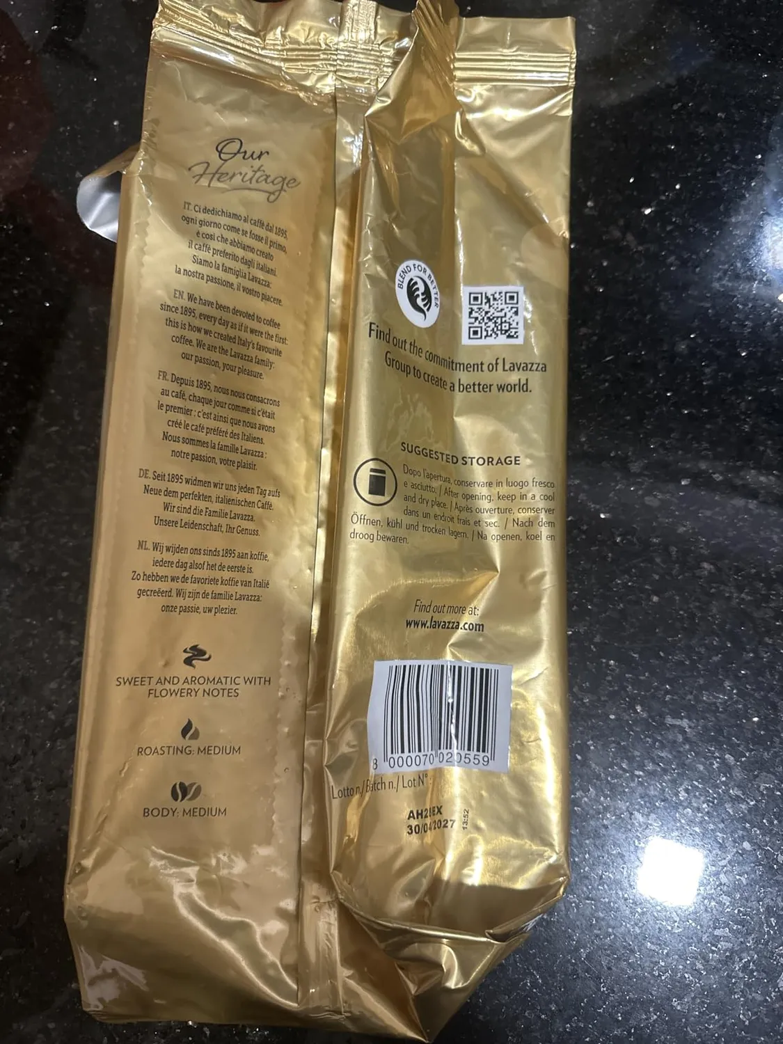 Lavazza Qualità Oro caffè in grani 1 kg 100% arabica