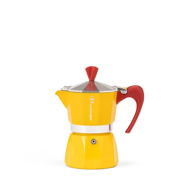 Passalacqua moka gialla 3 tazze caffettiera alluminio