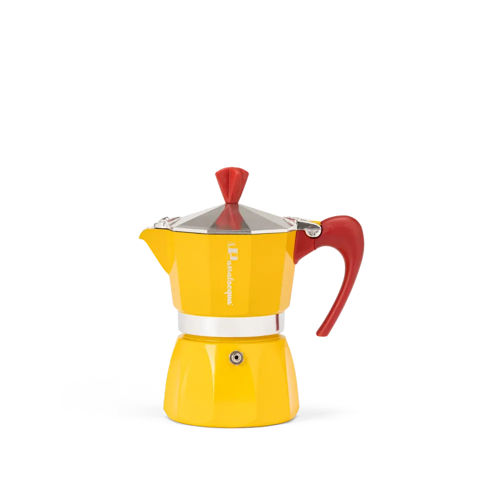 Passalacqua moka gialla 3 tazze caffettiera alluminio