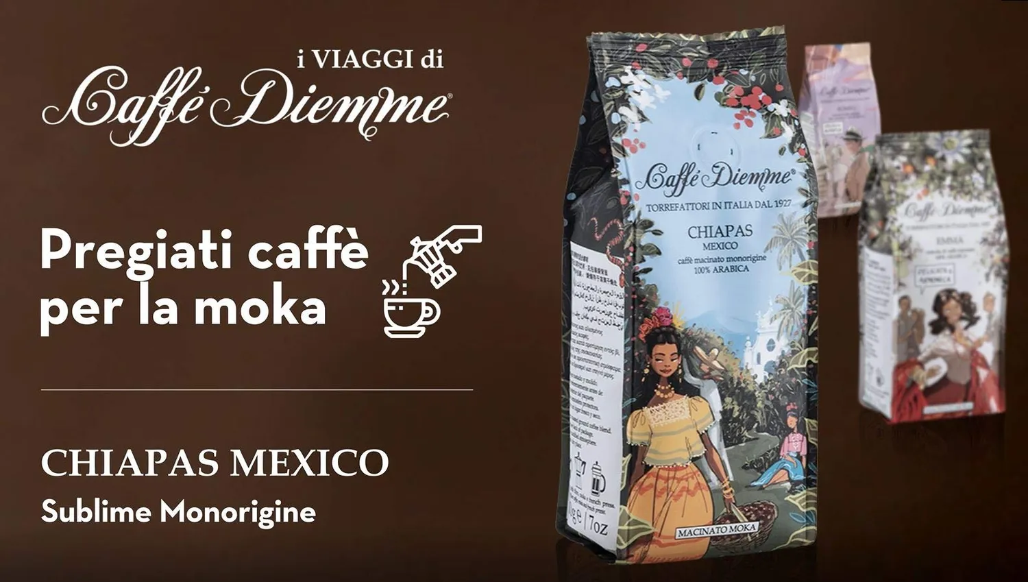 Diemme Mexico Chiapas macinato moka 200 g arabica dolce