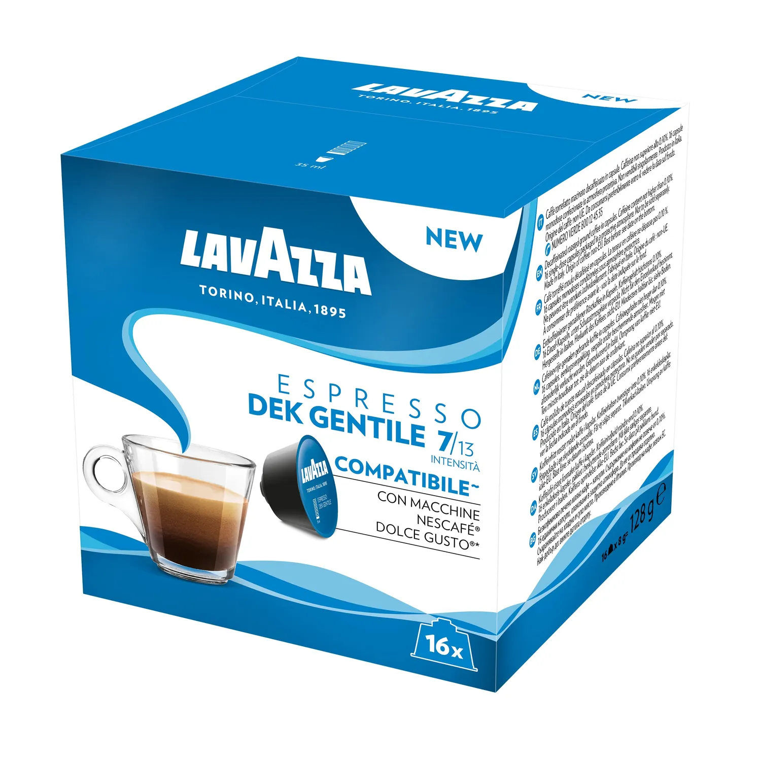 Lavazza Dek Gentile decaffeinato capsule Dolce Gusto 96 pz arabica