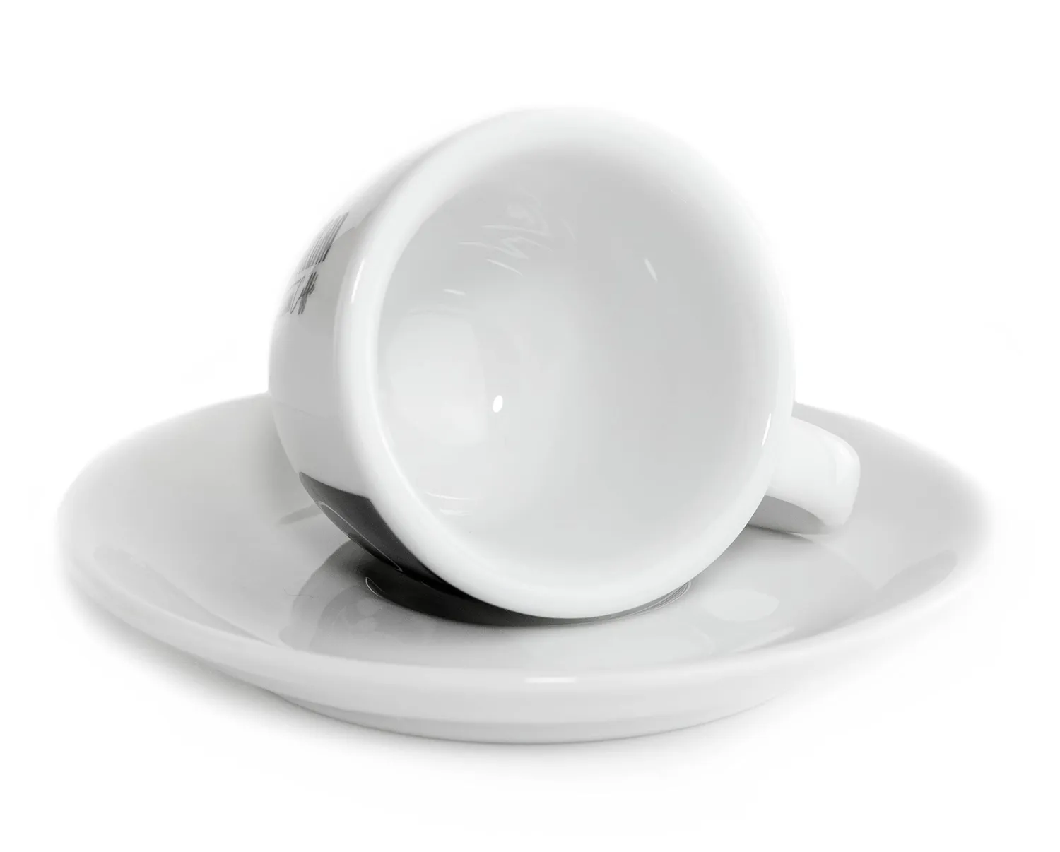 Almanegra set 6 tazzine caffe porcellana bianca con piattino bar