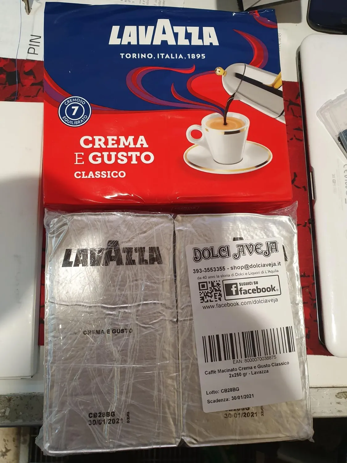 Lavazza Crema e Gusto Classico caffè macinato 500 g tostatura scura