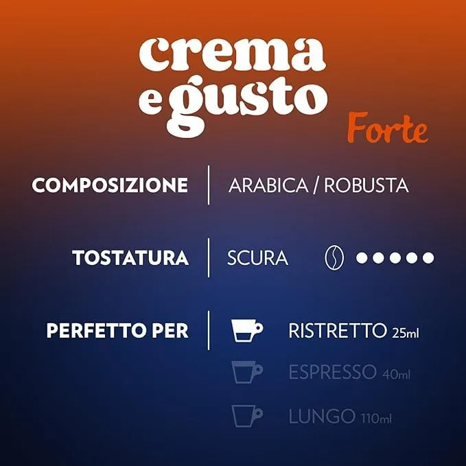 Lavazza Crema e Gusto Forte Capsule Nespresso 400 pz scuro