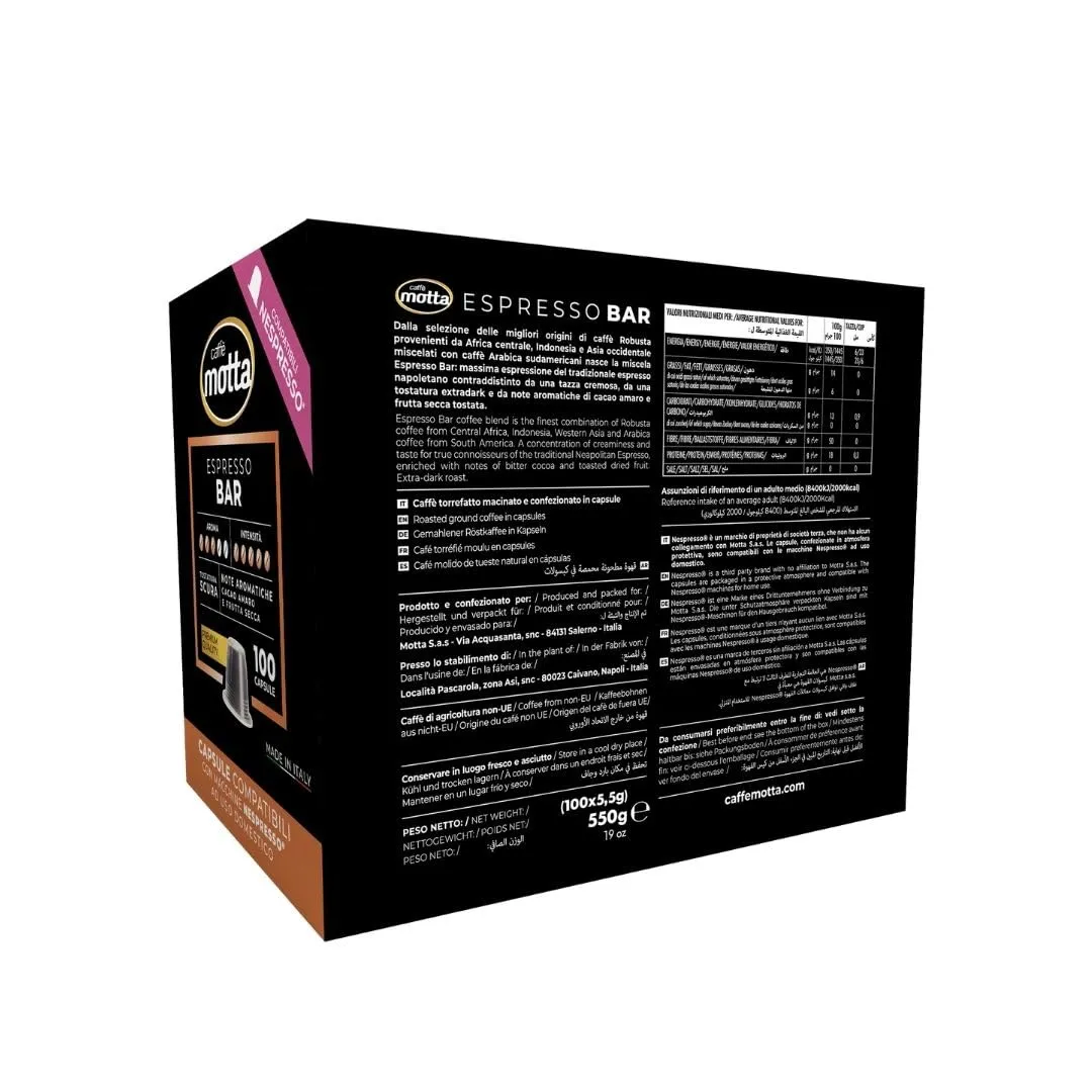 Caffè Motta Espresso Bar capsule Nespresso 100 vigoroso