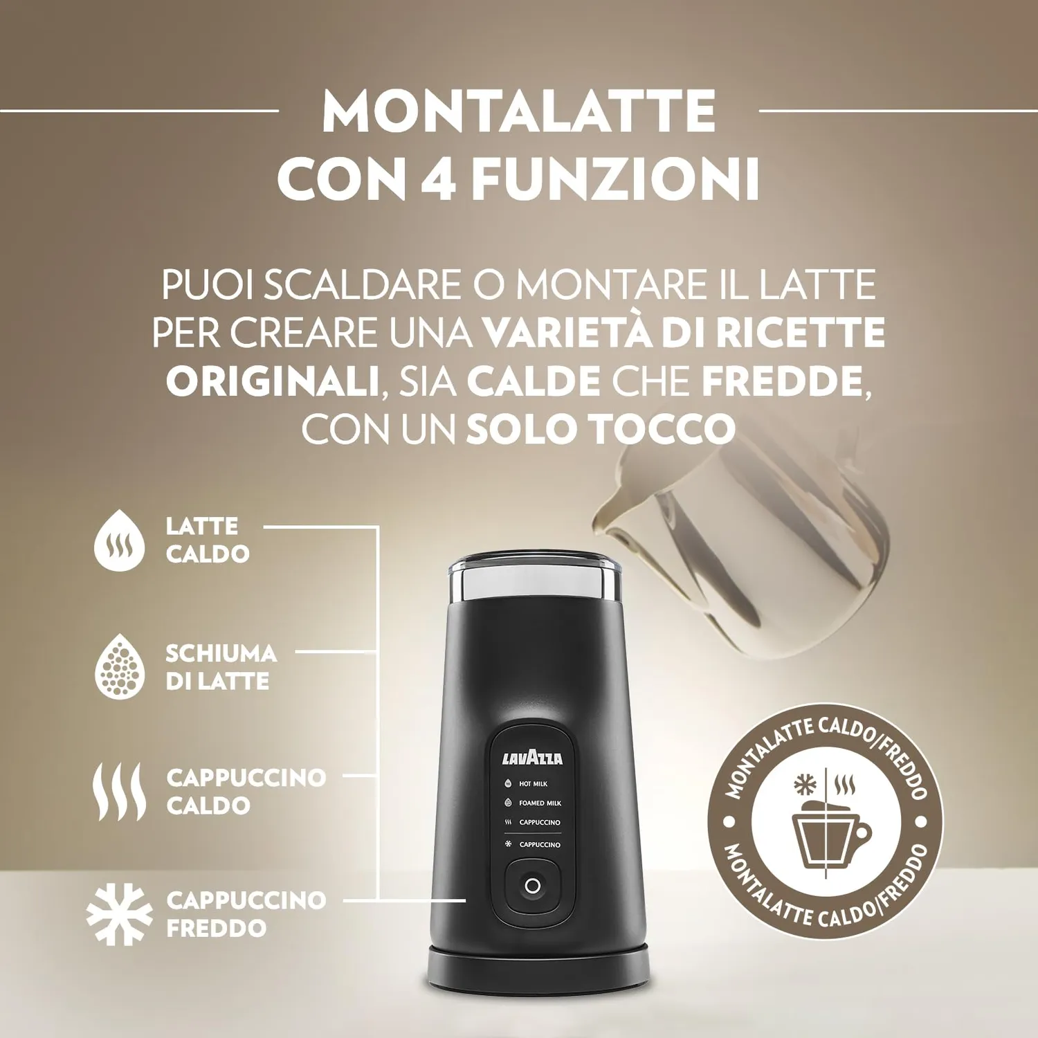 Lavazza MilkEasy Plus montalatte elettrico nero schiuma