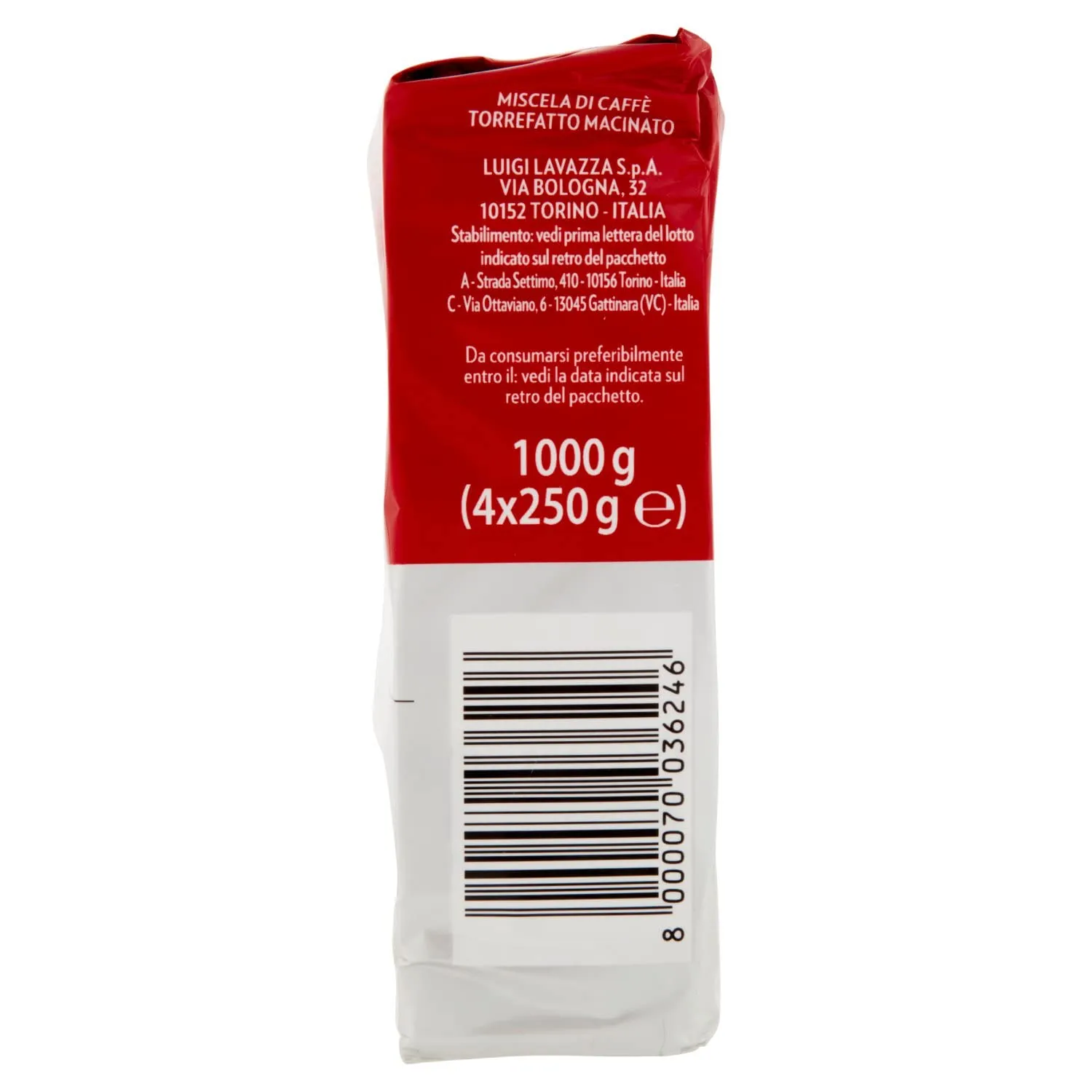 Lavazza Qualita Rossa macinato moka 4x250g note cioccolato