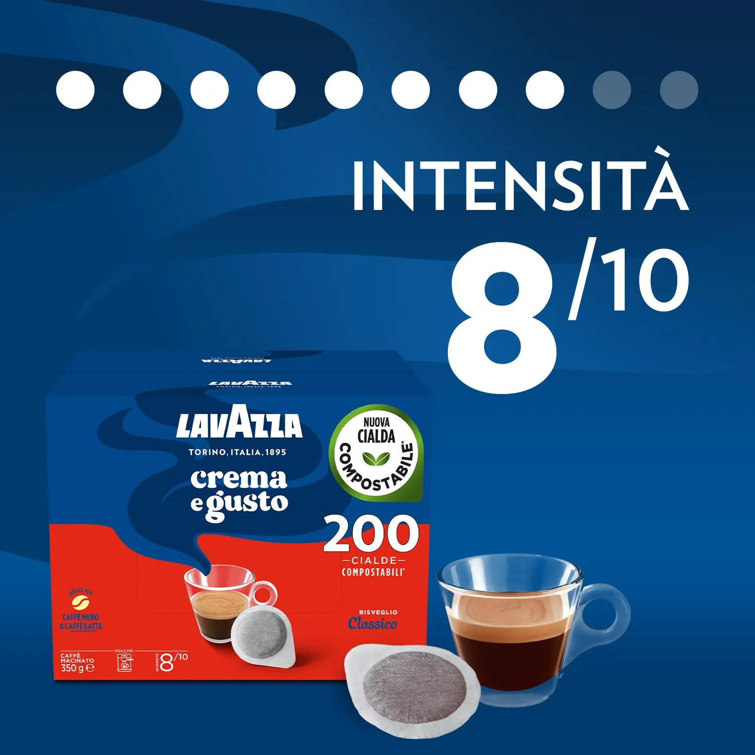 Lavazza Crema e Gusto Classico cialde ESE 200 tostatura scura