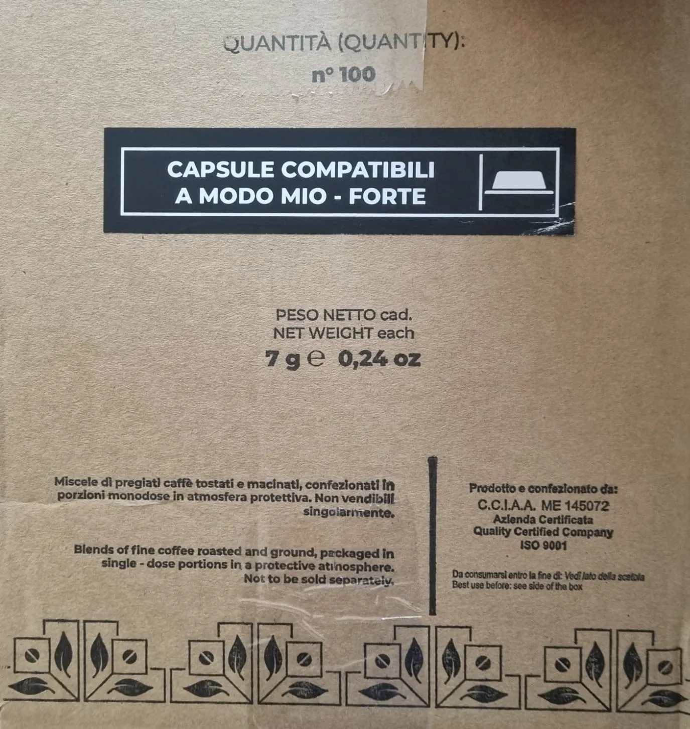Almanegra Miscela Forte capsule A Modo Mio 100pz tostatura scura