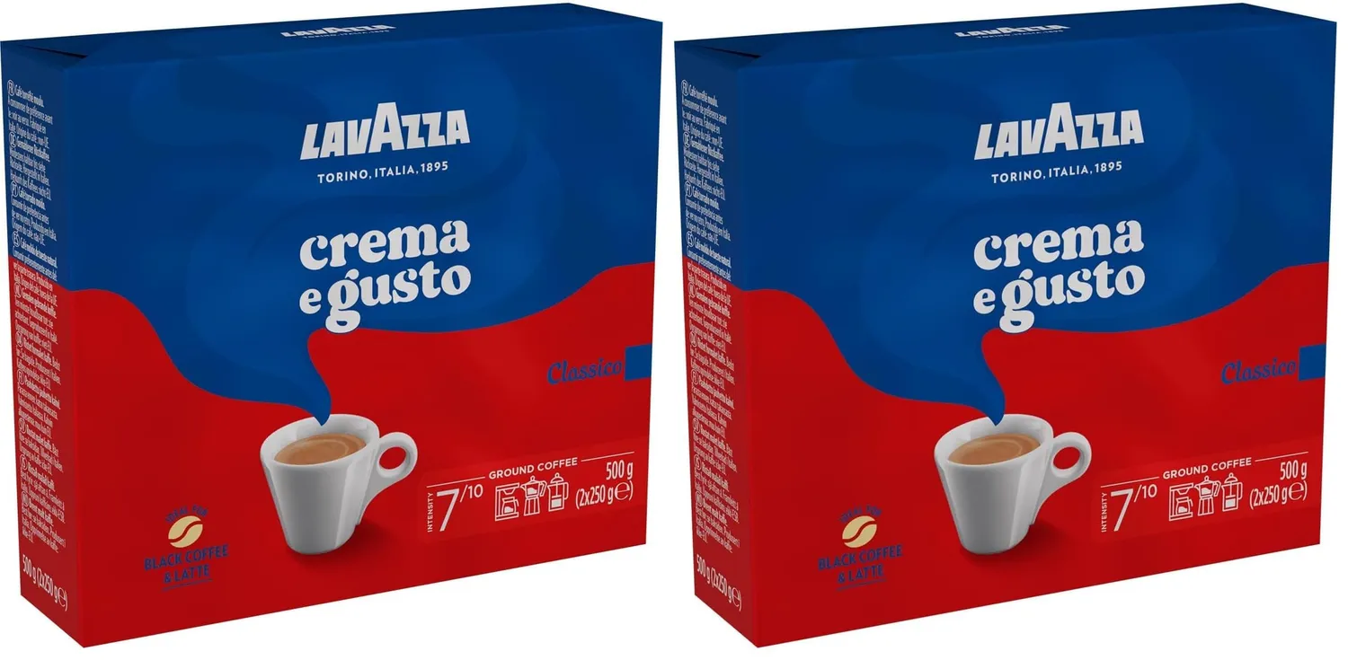 Lavazza Crema e Gusto Classico caffè macinato 500 g tostatura scura