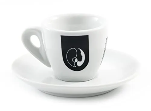 Almanegra set 6 tazzine caffe porcellana bianca con piattino bar