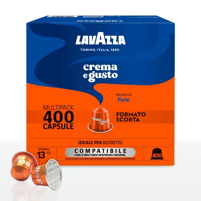 Lavazza Crema e Gusto Forte Capsule Nespresso 400 pz scuro