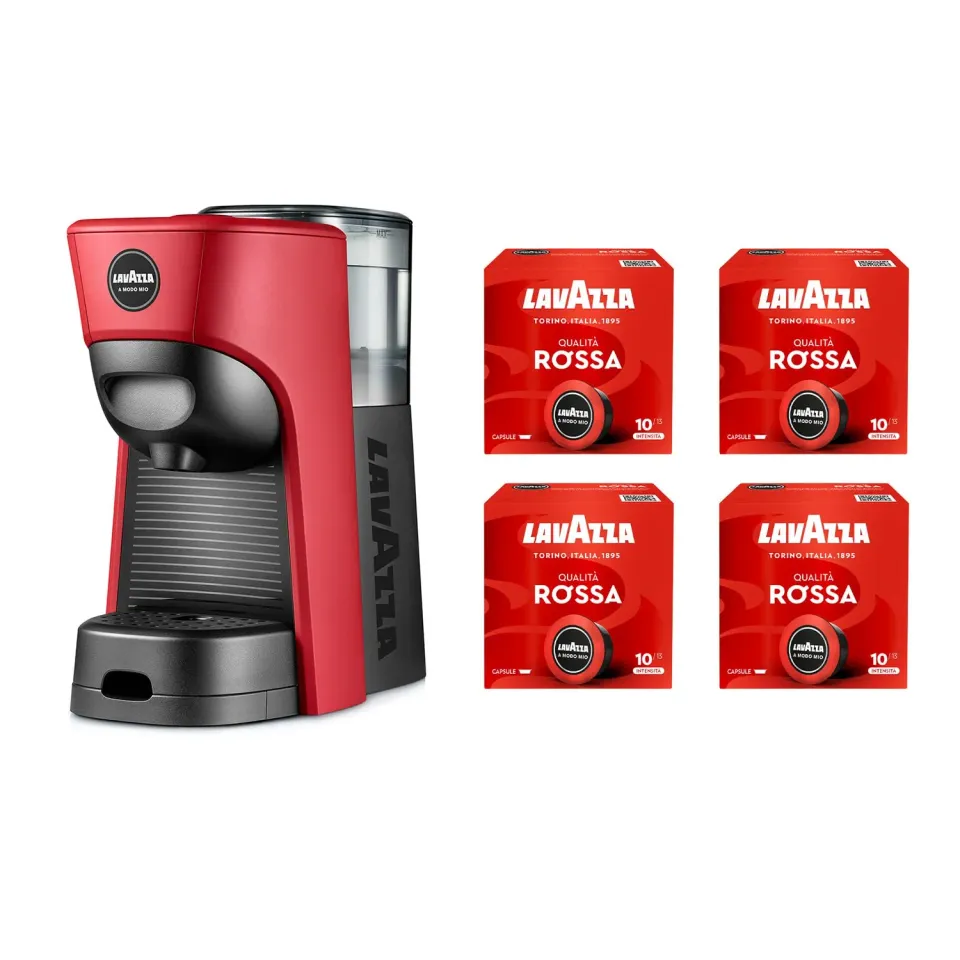 Lavazza A Modo Mio Tiny macchina rossa + 64 capsule Rossa