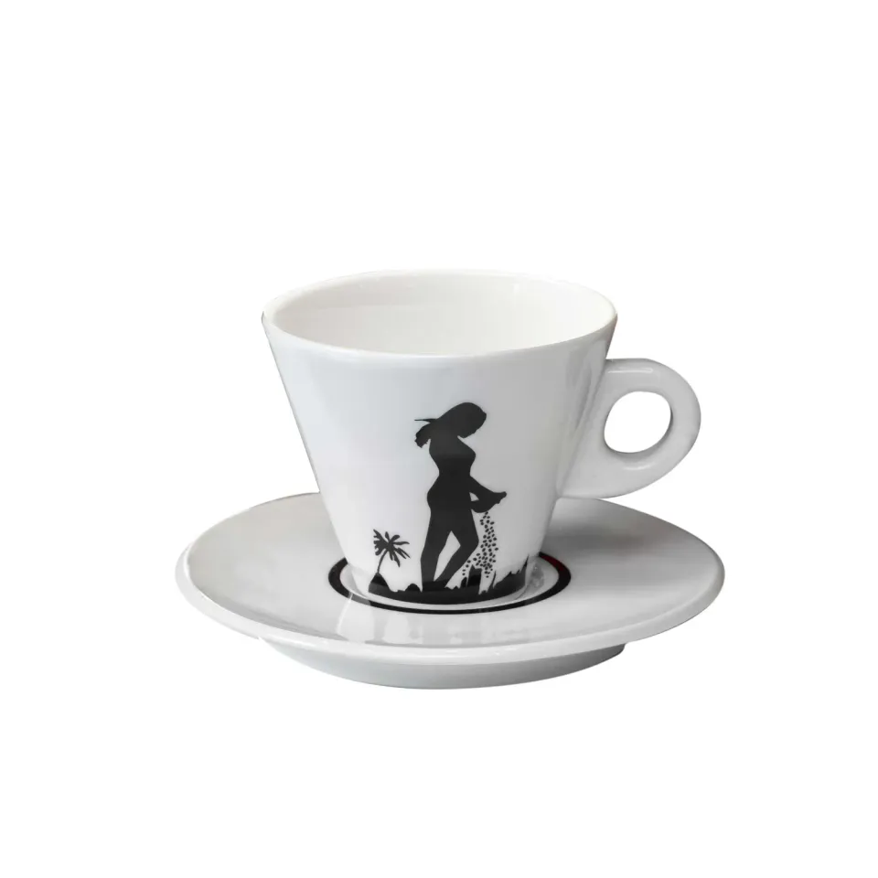 Antigua Tazzadoro Seminatrice Nera tazza cappuccino con piattino