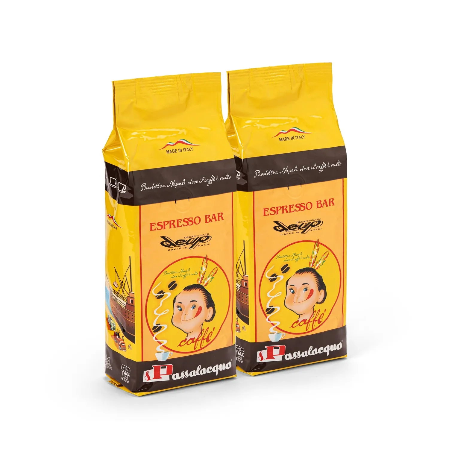 S Passalacqua Deup caffè in grani 500g decaffeinato