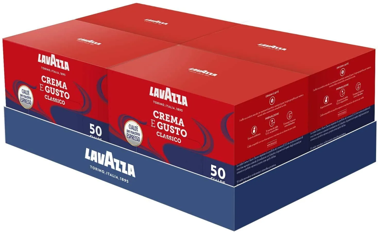 Lavazza Crema e Gusto Classico cialde ESE 50 pz legno tabacco
