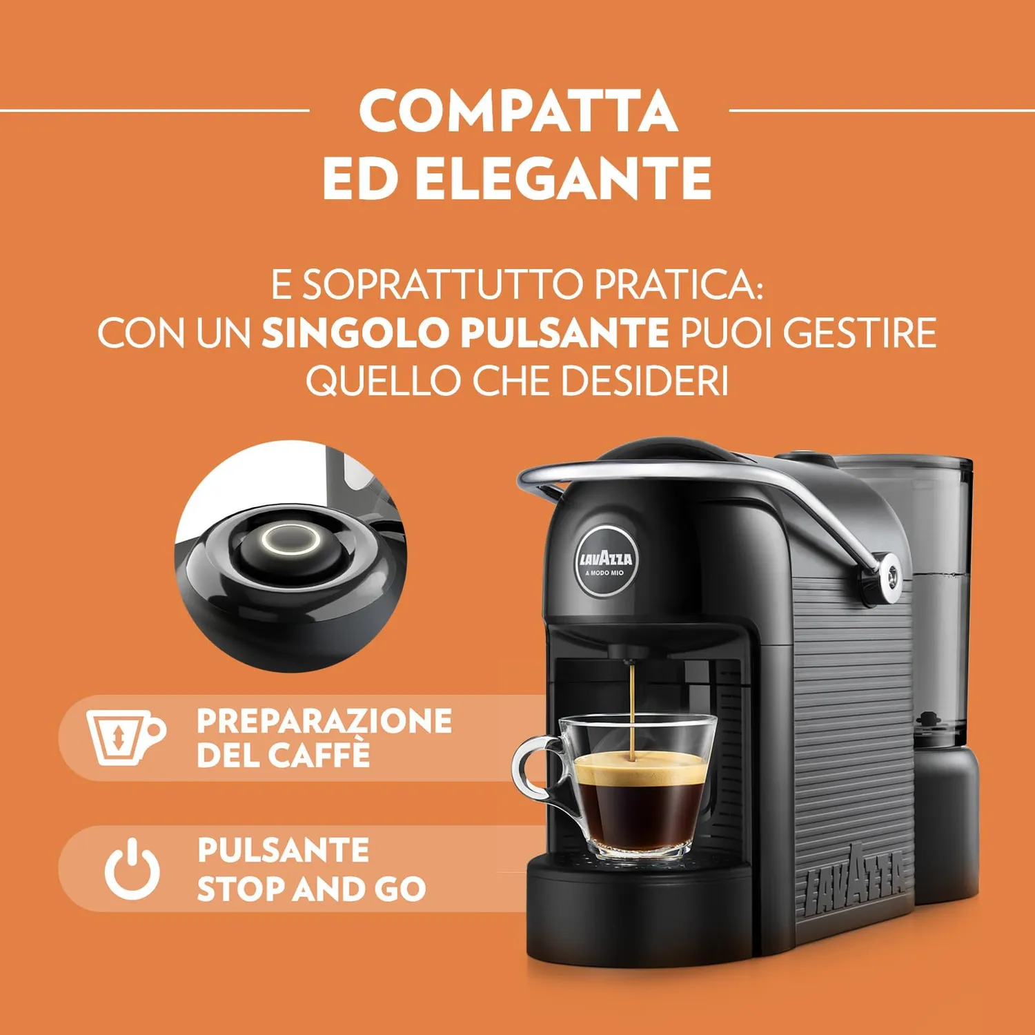 Lavazza Jolie Evo macchina caffe A Modo Mio nera + 64 capsule
