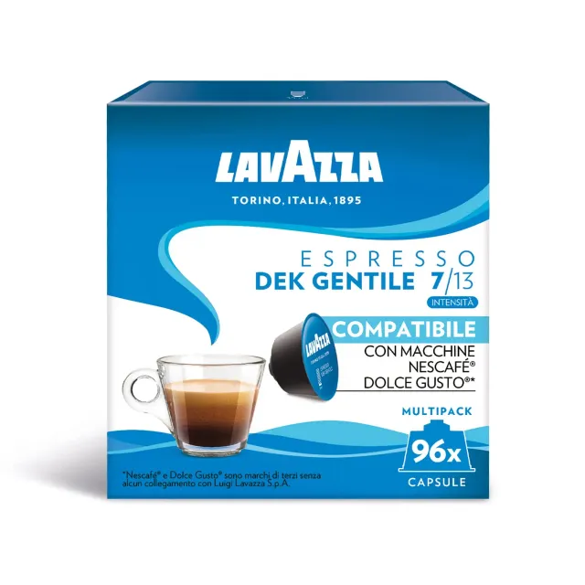 Lavazza Dek Gentile decaffeinato capsule Dolce Gusto 96 pz arabica
