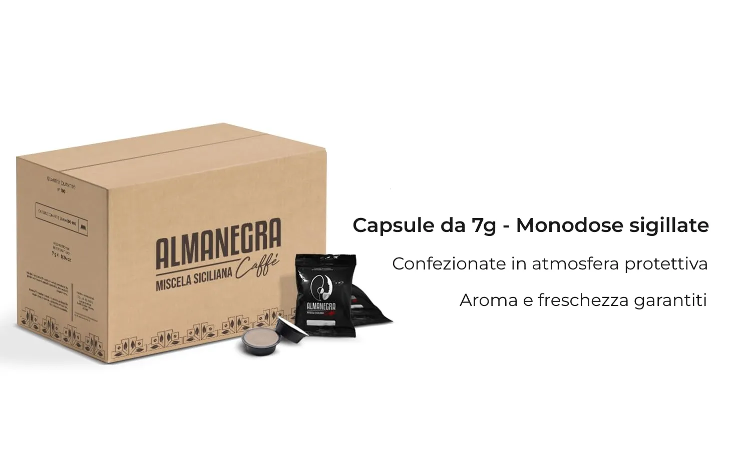 Almanegra Miscela Forte capsule A Modo Mio 100pz tostatura scura