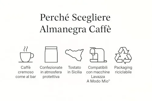 Almanegra Dek capsule compatibili A Modo Mio 100 decaffeinato