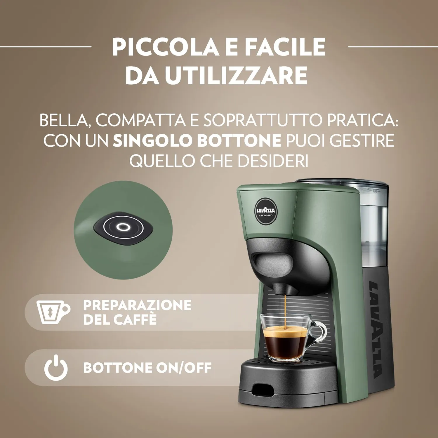 Lavazza A Modo Mio Tiny macchina caffè verde 64 capsule Rossa