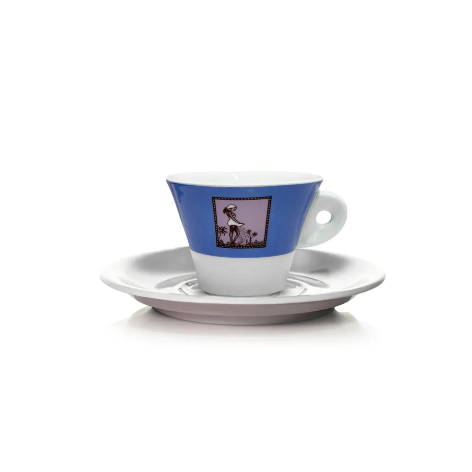 Antigua Tazzadoro Tazzina Cappuccino Blu con Piattino
