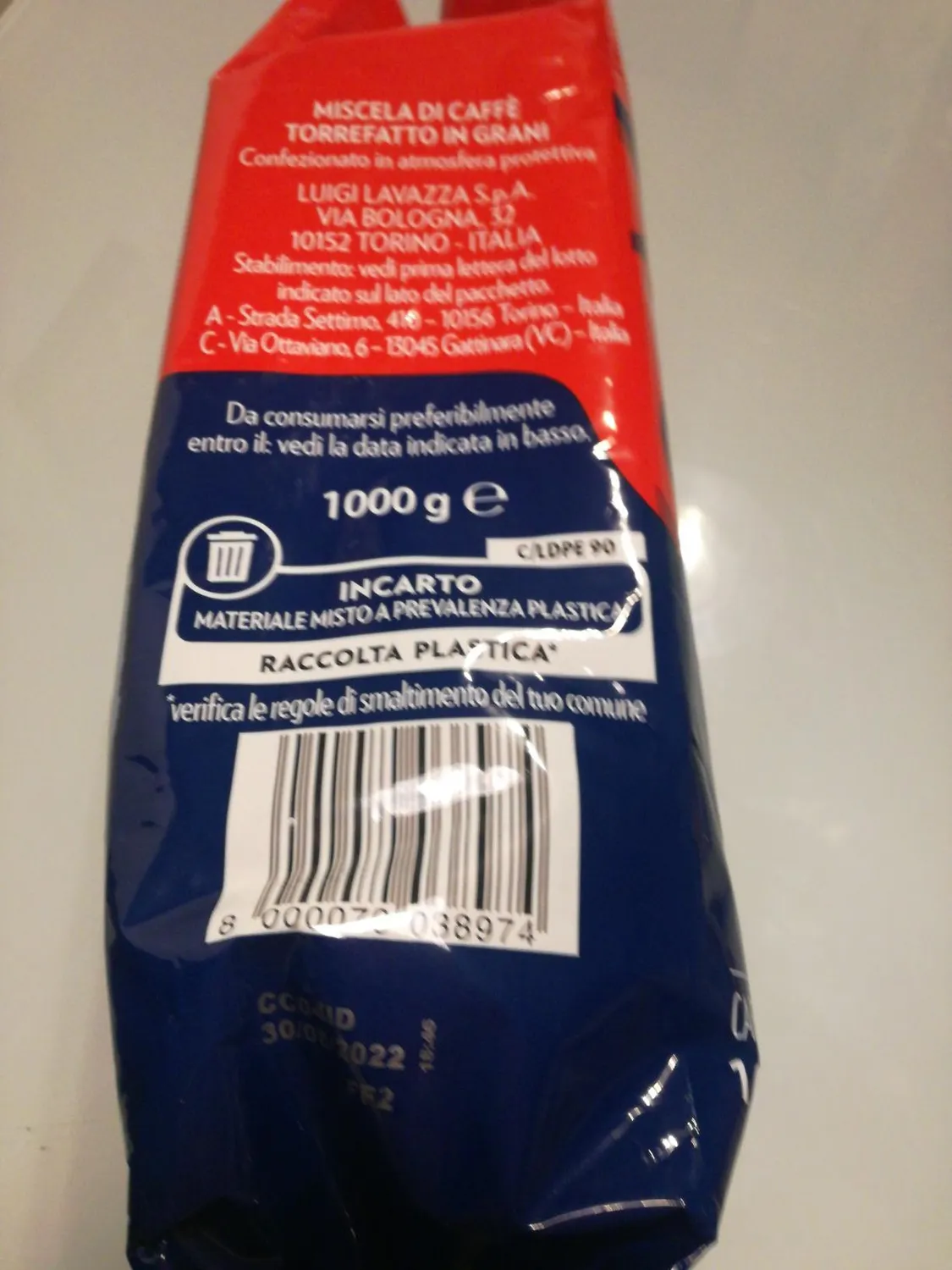 Lavazza Crema e Gusto Classico caffè grani 1 kg intenso